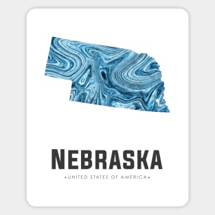 Nebraska state map abstract blue Sticker